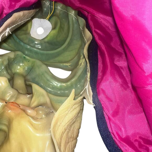 Vintage Stone Witch latex light up green Snake eye Mask Halloween scary costume - Picture 6 of 8